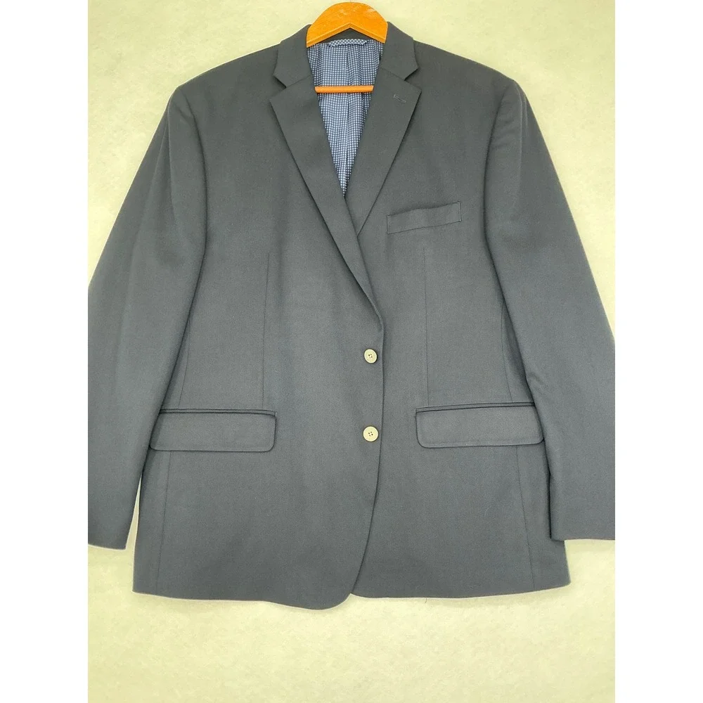 Michael Kors Blazer Mens 46R Navy Blue Two-Button Stretch Suit Jacket Regular
